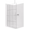 CERANO - Sprchová zástena Walk-in Onyx Top Round Ľ/P - 8 mm - guľatá vzpera + polička/držiak na uteráky - chróm, industriálne sklo - 140x200 cm