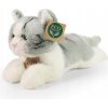 Plyšová Hračka Mačka Ležiaca Sivo-Biela Pruhovaná - 30/20cm