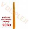 Kónické parafínové sviečky oranžové 18,5 × 2,3 cm (50 ks)