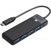 Orico USB-C, HUB 4x USB 3.0, čierna PAPW4A-C3-015-BK-EP-