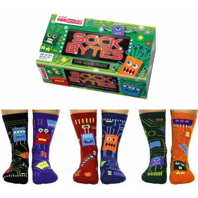 United ODDsocks Detské veselé ponožky SOCK BYTES, 3 páry