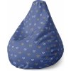 Sablio Sedací vak Pear Srdiečka na modrej - 140 x 100 x 25 cm