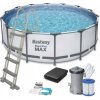 Okαglý bazén s konštrukciou Bestway Steel Pro Max 457x122 cm sivý
