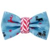 Funky Dog Motýlik vianočný Veľkosť: S 6cm, Vzor: Modrý vianočný so sobami