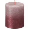 Vianočná sviečka Bolsius Rustic, Sunset Ash Rose+Red, 80/68 mm