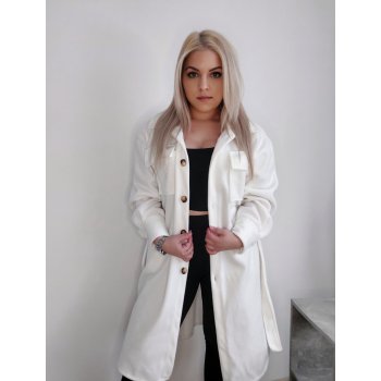 Oversize kabátik biely