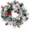 Veniec MagicHome Vianoce, prírodný, so šiškami, 20x LED, teplá biela, 3xAA, 8 funkcií, 30 cm