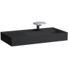 LAUFEN Kartell asymetrické umývadlo do nábytku s odkladacou plochou vľavo, s otvorom, bez prepadu, so skrytým odpadom, 900 x 460 mm, matná čierna, H8103397161111