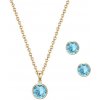 Swarovski e. zlatý set náhrdelník a náušnice, Classic Gold modrý co1213