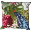 Mars & More Zamatový vankúš s kvetinami a pávom - 45 * 45 * 10 cm - Mars & More