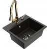 MEXEN/S MEXEN/S - Milo granitový drez 1-miska vrátane batérie Elia, čierna/zlatá metalik 6505-75-670101-50-B