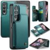 Multifunkčné peňaženkové puzdro CaseMe Business na Samsung Galaxy Z Fold 3 5G - Modrá zelená