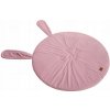 Baby-raj Detská zamatová hracia podložka 90 cm – mäkká silikónová výplň, ružový zajačik