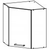 MODENA biely lesk/grafit matný MD10/G60NW, horná rohová skrinka v šírke 60x60 cm