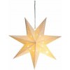 Dekorácia MagicHome Vianoce, Hviezda, papier, 10 LED teplá biela, 2xAA, jednoduché svietenie, 40 cm