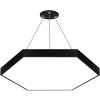 Interlook LPL-003 | Závesné LED stropné svietidlo 80W | šesťuholník plný | hliník | CCD nebliká | Φ80x6 Čierný