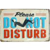 Plechová tabuľa retro Please do not disturb 30 x 20 cm (tabuľa s nápaditým oznamom Prosím nerušiť)