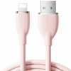 JOYROOM SA29-AL3 silikónový nabíjací a dátový kábel USB-A/Lightning na iPhone/iPad/iPod/AirPods - 1,2 m - svetloružový - možnosť vrátiť tovar ZADARMO do 30tich dní