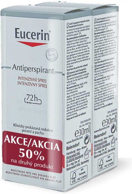 Eucerin Intenzívny deospray 2 x 30 ml od 13,29 € - Heureka.sk