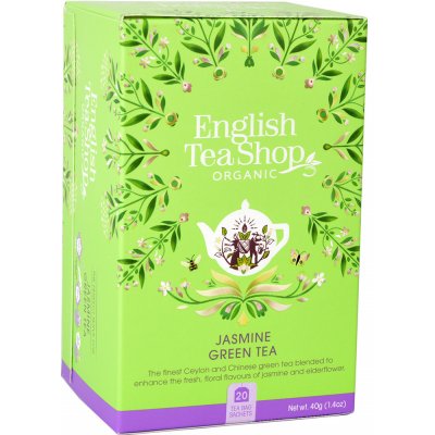 English Tea Shop zelený čaj s jasmínem a bezinkou 20 vreciek