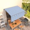 Automatická markíza s tienidlom 3x2,5 m modro-biela