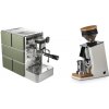Stone Espresso Mine Green + Eureka Mignon Single Dose, White & Oak