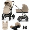 CYBEX Kombinovaný kočík Talos S Lux 4v1 Almond Beige Gold + Nosič detí Amya