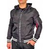 Alpha Industries bunda pánska MA-1 LW HOODED PZ black/white čierna