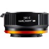 K&F Concept Objektívový adaptér Sony E Camera Mount: NIK-NEX PRO