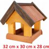 MKSTOR Drevené kŕmitko pre vtáky 32cmx30cmx28cm, vtáčia búdka, tik