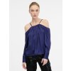 Tmavomodrá dámska blúzka s odhalenými ramenami ORSAY 38