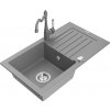 MEXEN/S MEXEN/S - Pablo granitový drez 1-miska s odkvapkávačom vrátane batérie Carla, šedá 6510-71-670700-71