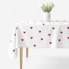 Goldea hranatý obrus 100% bavlnené plátno - červené srdiečka na bielom 100 x 140 cm