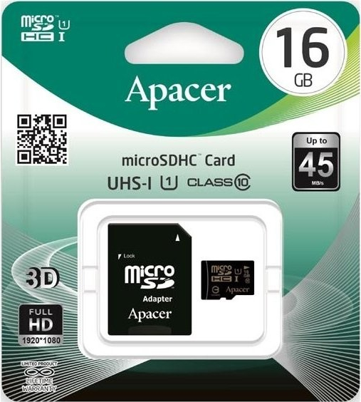 Apacer SDHC 16GB UHS-I U1 AP16GMCSH10U1-R