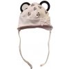 Prechodná čiapka na viazanie biela s uškami - Minnie, obv. hlavy 40-42 cm
