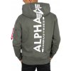 Alpha Industries Back Print Hoody pánska mikina dark olive Veľkosť: 3XL, Farba: zelená