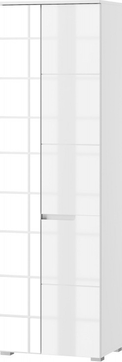 Szynaka Selene 198 cm se zrcadlem bílá lesk / mat