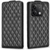 Peňaženkové kožené puzdro Diamond Flip na Xiaomi Redmi Note 13 4G - Čierna