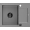 MEXEN/S MEXEN/S - Enzo granitový drez 1 s odkvapkávačom 576 x 465 mm, šedá, + sifón grafit 6506571005-71-B