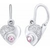 Silvego Detské náušnice srdce so zirkónom na brizúru SILVEGOB70205S