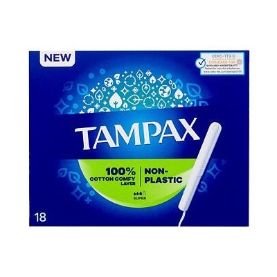 Tampax Non-Plastic Super tampony s papírovým aplikátorem 18 ks pro ženy