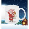 Hrnček matný biely Santa (Vianočný hrnček, s potlačou, merry christmas, vánoční, s potiskem)
