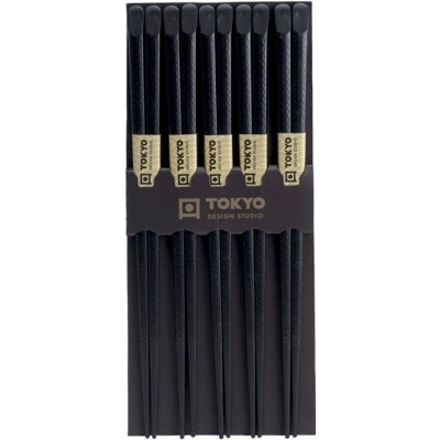 Tokyo Design Studio Čínske paličky set 5 párov z polymeru čierne