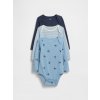 GAP Baby body, 3 ks Modrá 12-18M Modrá Modrá