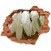 Nálepka fototapeta 3D výhľad Biele tulipány 90x70 cm