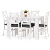 Jedálenská zostava INTER stôl 120x80 + 6 stoličiek biela
