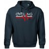 Cycling ekg - Oversized mikina pánska Moon - kratšia + širšia - XL ( Tmavomodrá (takmer čierna) )