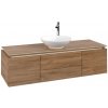 Villeroy & Boch Legato skrinka 140x50x38 cm závesná kúpeľňová skrinka pod umývadlo dub B58500RH