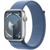 Chytré hodinky Apple Watch Series 9 45mm Strieborný hliník s ľadovo modrým prevliekacím športovým remienkom (MR9F3QC/A)