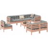 VidaXL 9-dielna záhradná sedacia súprava s podložkami, douglaska